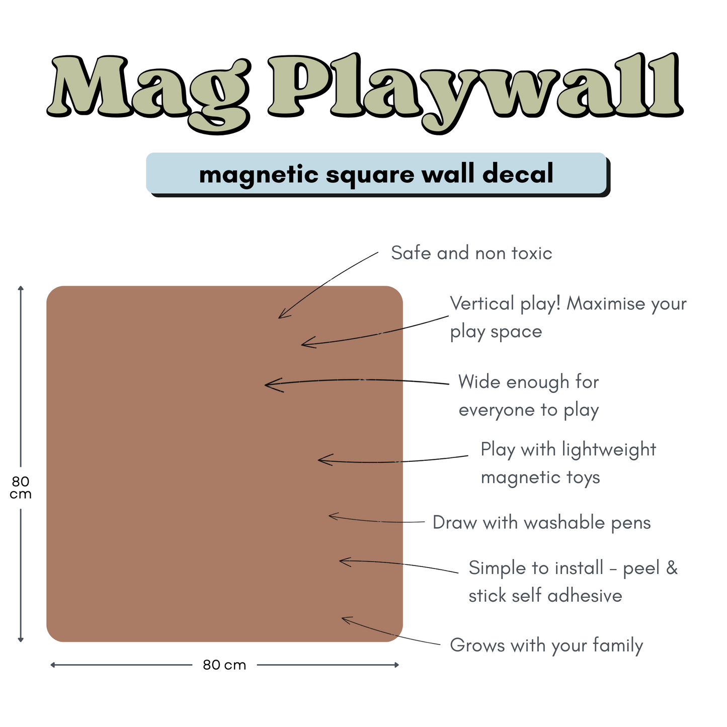 The Mag Playwall: Square Magnetic Wall Decal