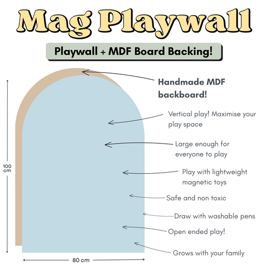 Magnetic Playwall Arch + MDF Backing Board Bundle!